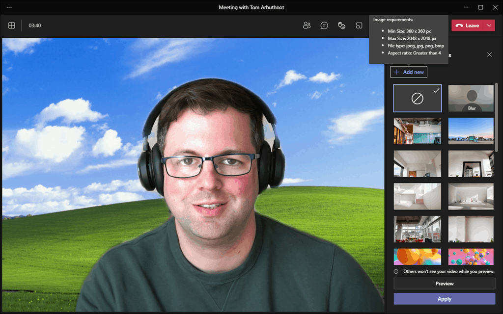 Microsoft Teams admin defined organisation-wide custom video backgrounds,  only $5 PUPM - Tom Talks