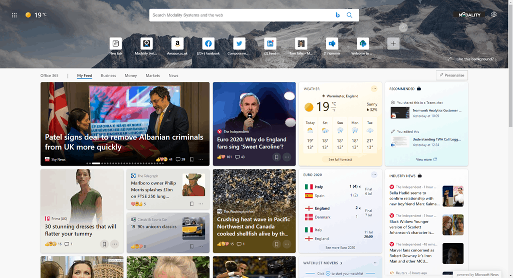 Change Edge browser new tab to Google or any other URL you want - Tom Talks