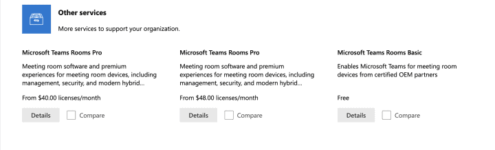 Microsoft Teams Rooms Pro, Microsoft Teams Rooms Basic